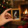 Decorative Magnets for Metal Surfaces Small Fridge Picture Frame, Funny Ghost Pattern Magnetic Vintage Photos Mini Gold Frame Refrigerator Kitchen