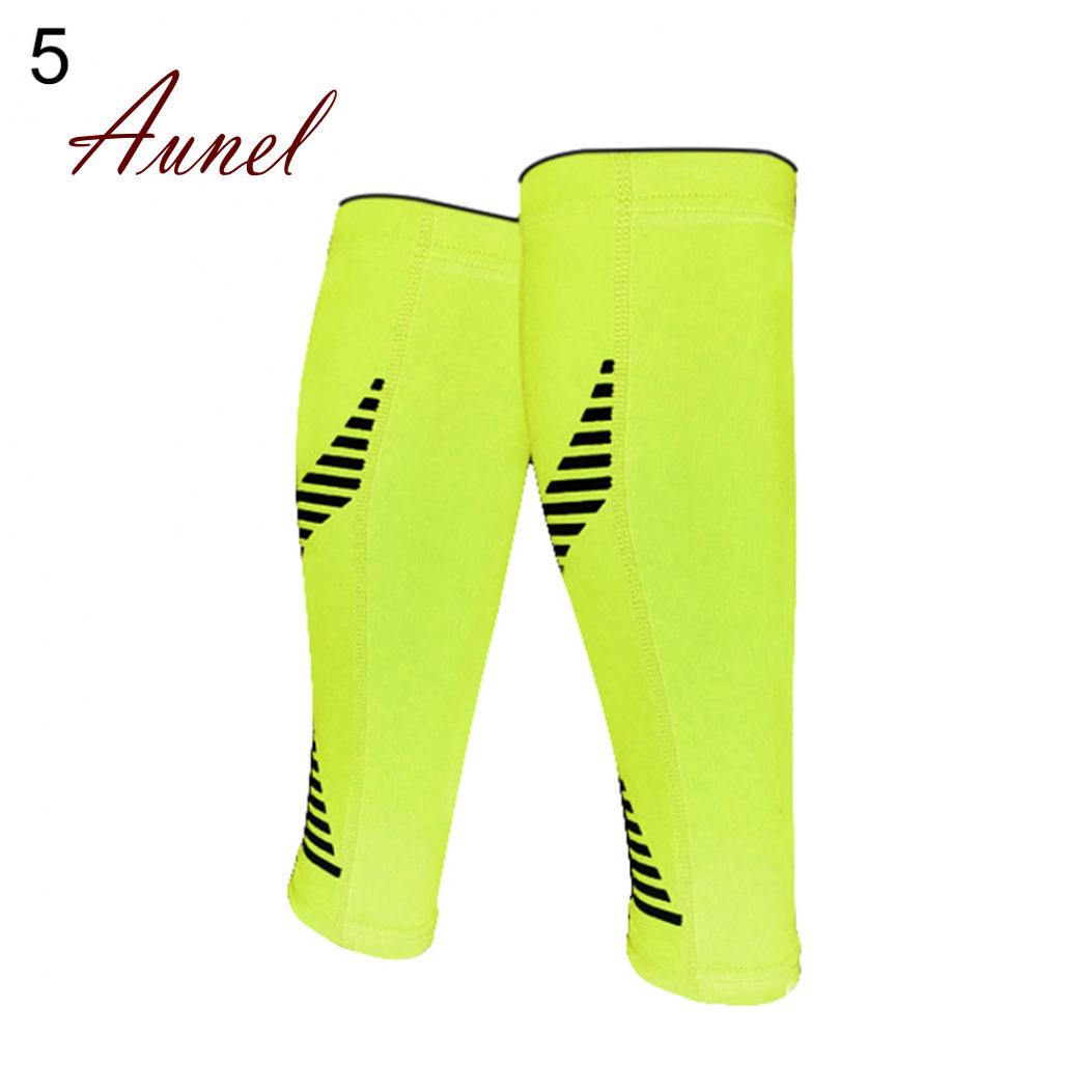 

1 шт., унисекс, беговые тренировочные упражнения, компрессионный бандаж для икр, поддерживающий бандаж M флуоресцентный зеленый