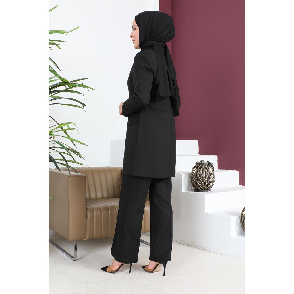 Costum cu jachetă crep dublu