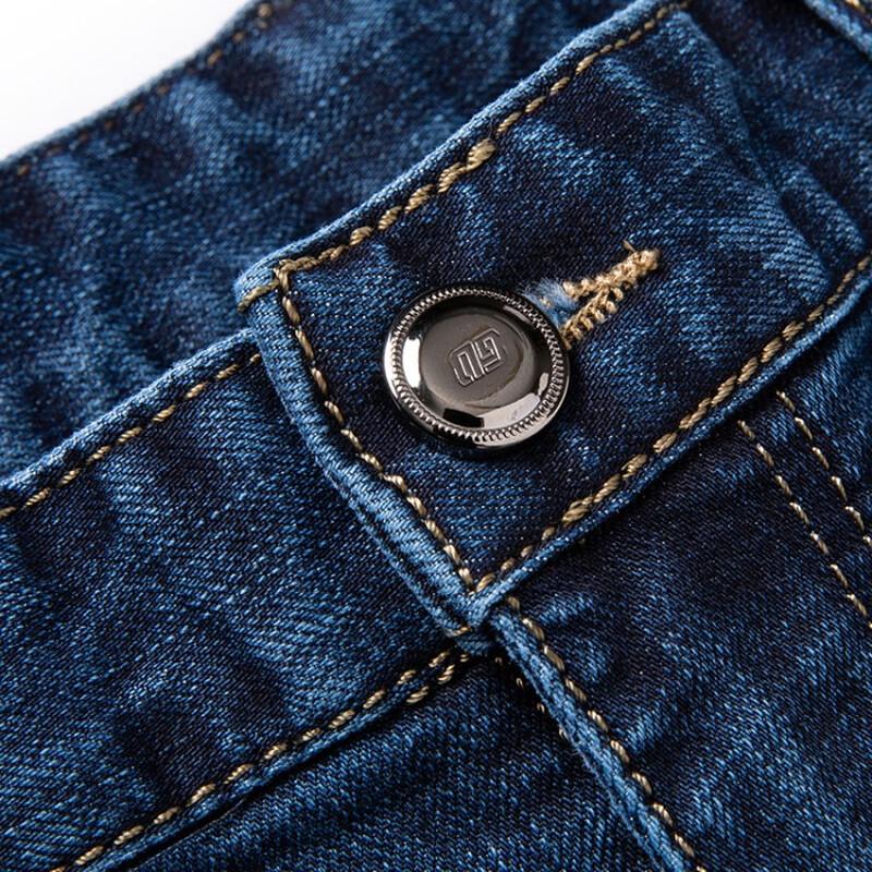 Hengyuanxiang Men's Loose Fit Straight Leg Stretch Denim Jeans