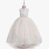 Girls' Lace Beaded Princess Evening Gown with Train