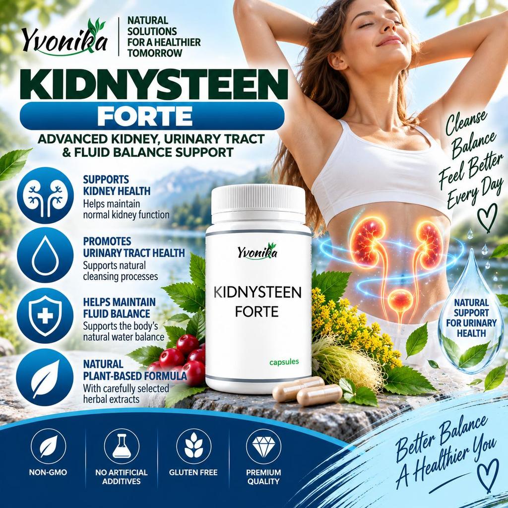 Yvonika Kidnysteen Forte – Advanced Kidney, Urinary Tract & Fluid Balance Support, 30 Capsules