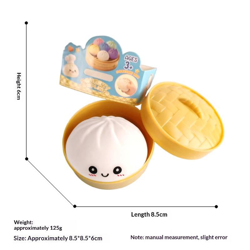 Cute Steamed Bun Squishy Toy Soft Stress Relief Squeeze Fidget Toy For Kids & Adults