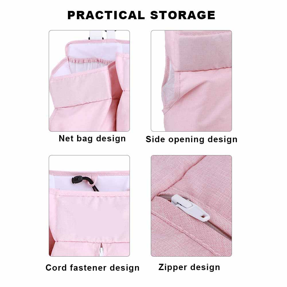 

MultiFunctional Baby Bed Hanging Storage Bag Baby Crib Bedside Diaper Botttle (Gray )