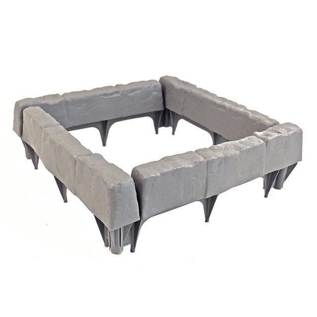 Stone Edging 8 - Piece Set , Imitation Stone Garden Border Fence for Landscape , PP