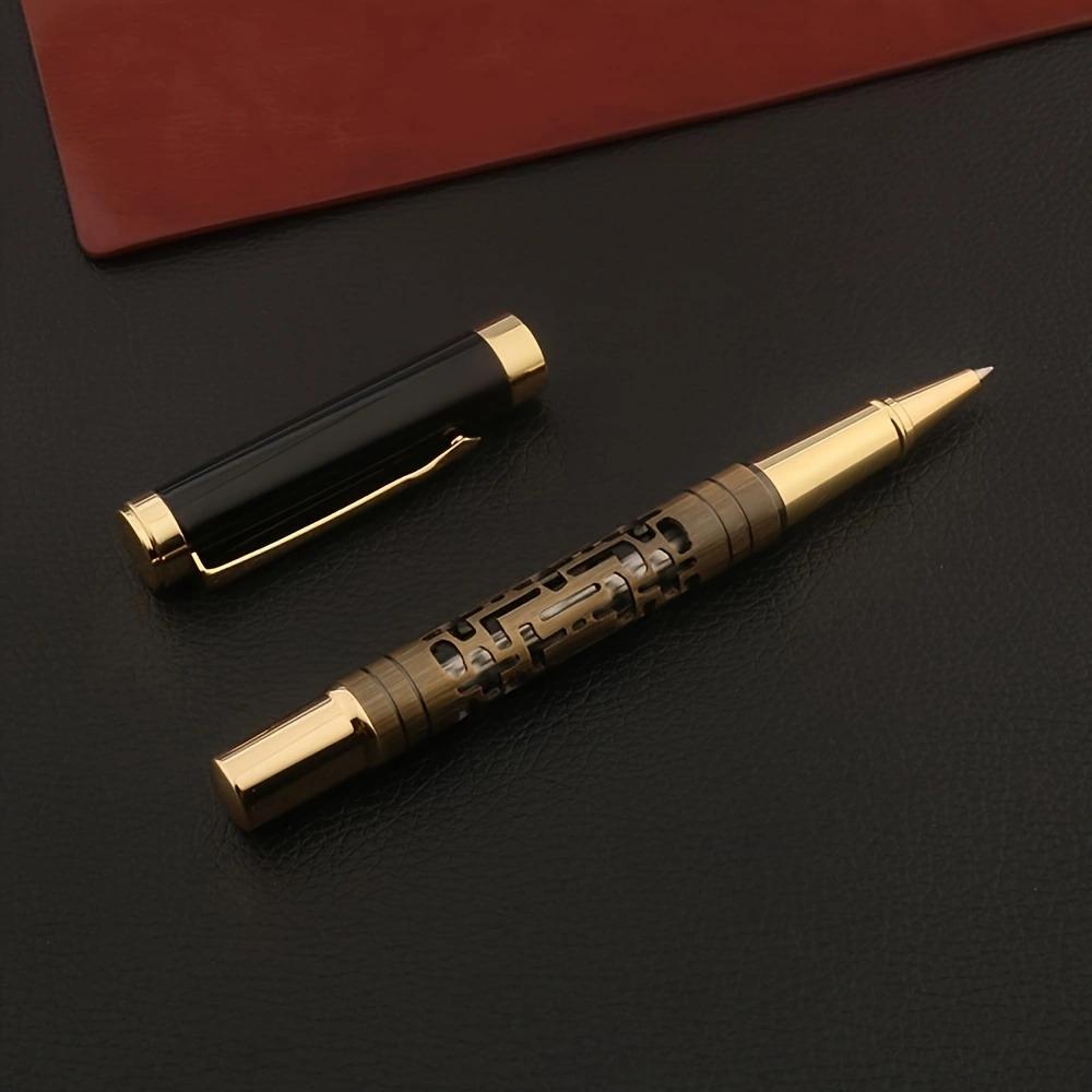 Metal Hollow Design 0.5mm Business Ballpoint Pen, Daily Writing Signature Pen (black Ink)