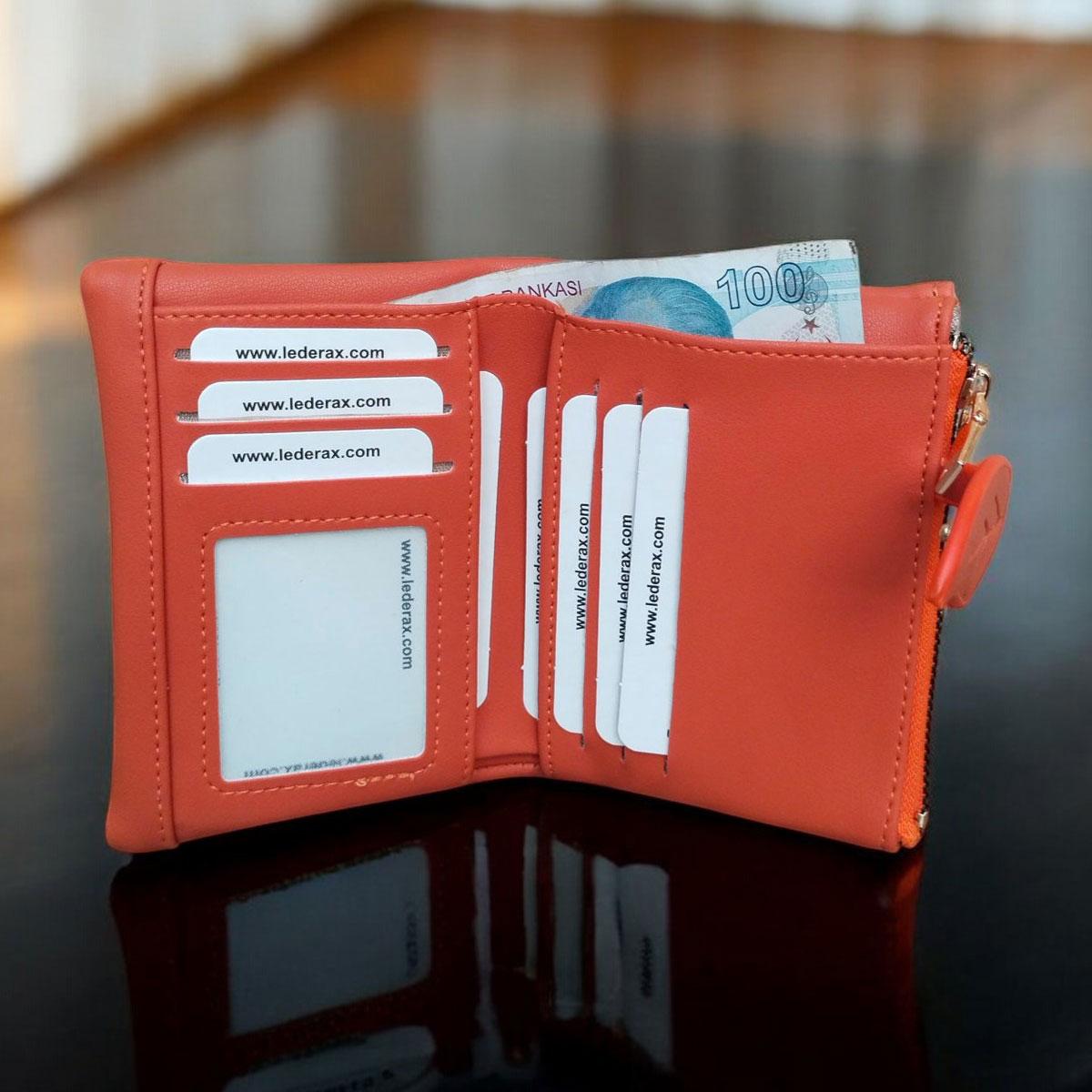 

Lederax Faux Leather Soft Women Orange Wallet LD527 помаранчевий