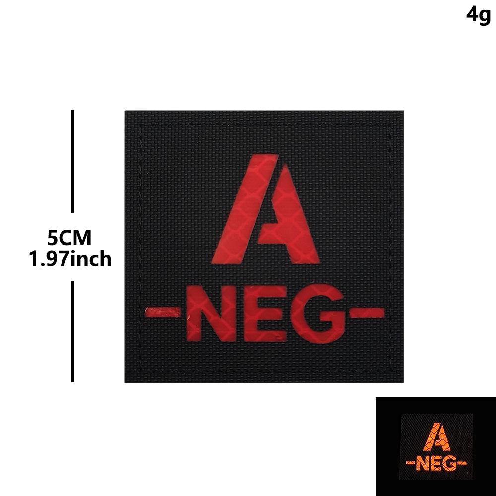 Reflective Velcro Morale Patch - IR Badge, Laser-Cut Blood Type, NKDA Tactical Rescue for Armband or Backpack.