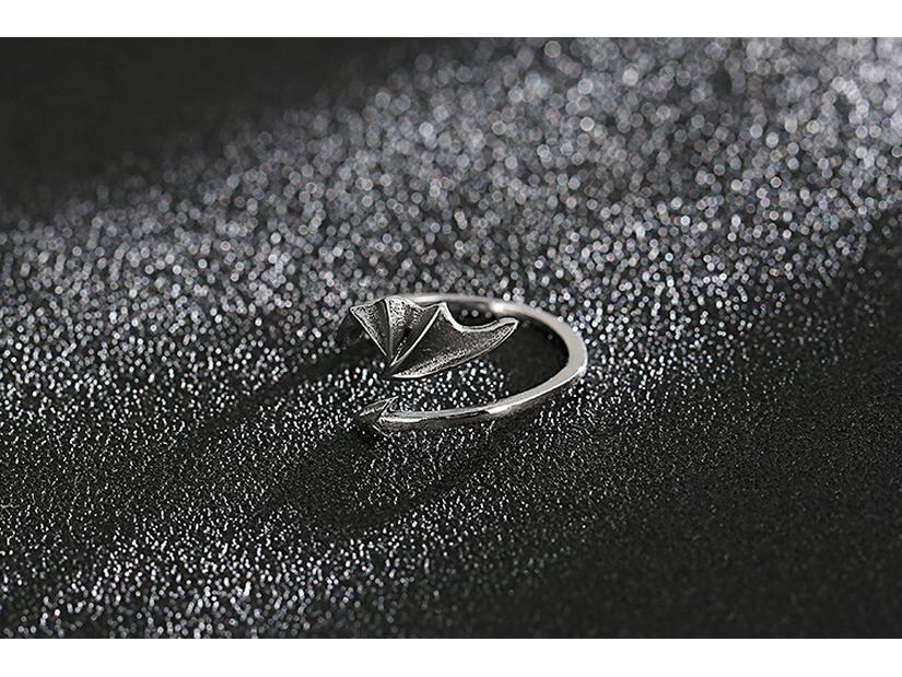 Arrow Wings Stainless Steel Devil's Feather Couple Ring