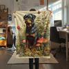 Rottweiler and Grass,pattern Flannel Blanket, High quality Comfortable for All Seasons, Home Decor, Warmth and Comfort, Perfect for Gifts.