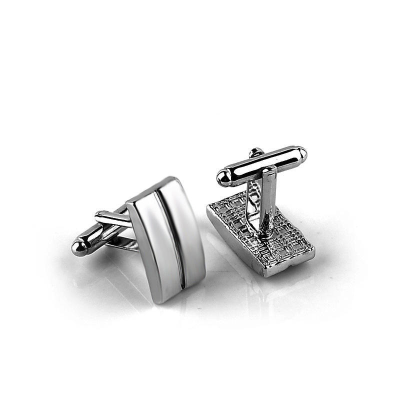 1Pair French Oblong Cufflinks Fashion Men's Business Banquet Suit Shirt Cuffs Buttons Luxury Party Wedding Cuff Links Gifts 2024