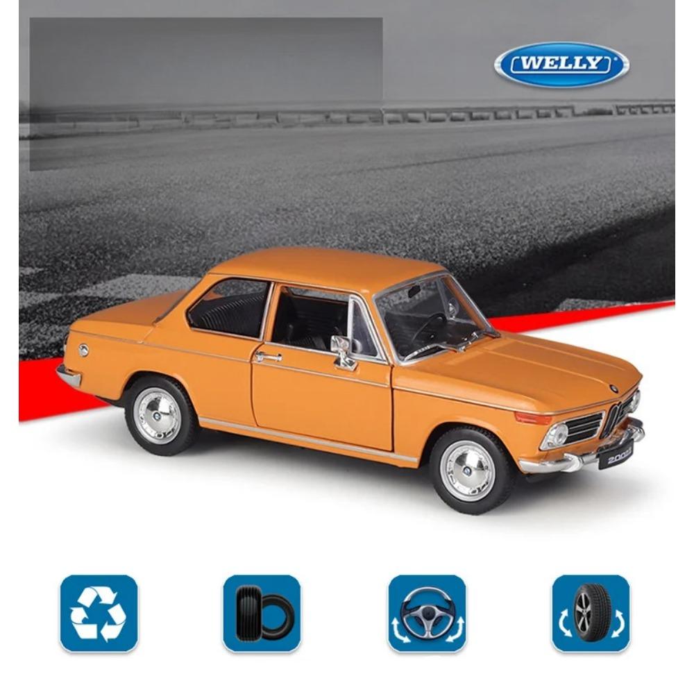 Welly 1/24 BMW 2002 Ti Legierung Sportwagen Modell Diecast Metall Klassisches Retro Auto Fahrzeuge Modell Simulation Sammlung Kinderspielzeug Geschenk