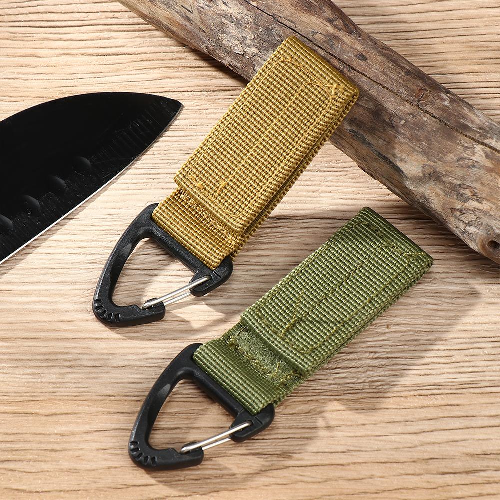 Durable Nylon Webbing EDC Equipment Keychain Carabiners Hang Buckle Strap Belt Clips