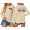 Ladies Fashion Casual Long Sleeve Halloween 3d Simulation Embroidery Printed Crew-Neck Hoodie Top