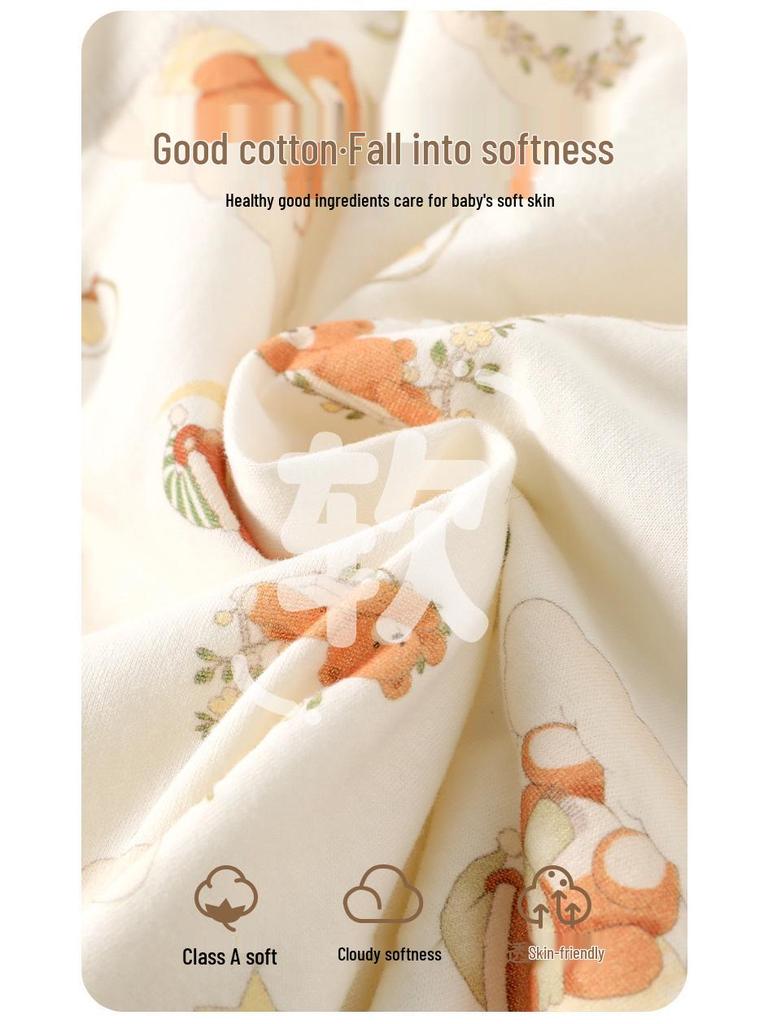 High-Waisted Baby Winter Clothing Set - Padded Two-Piece Cotton Underwear for Autumn/Winter