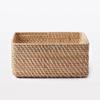 MUJI Stackable Rattan Square Medium 35cm W X 36cm D X 16cm H 18021833 Basket Basket, (V) Approx.