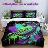 Splashing Ink Death  Pattern Bedding Quilt Set Quilt Cover Pillowcase Home Decoration Birthday Gift (1 * Duvet Cover + 2 * Pillowcase, Without Core)