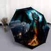 1pc Dragon Guardian Automatic, Cute Cartoon Pattern, Portable Outdoor Umbrella, Perfect, Holiday Gift for fans.A022