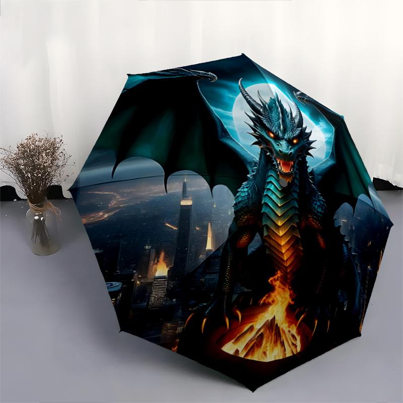 1pc Dragon Guardian Automatic, Cute Cartoon Pattern, Portable Outdoor Umbrella, Perfect, Holiday Gift for fans.A022