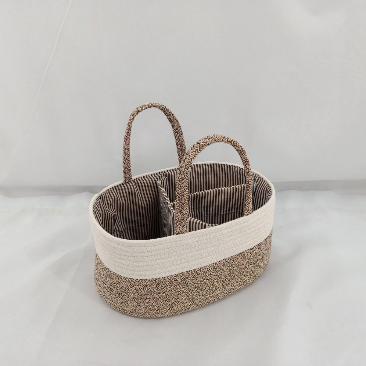 

Large Capacity Baby Supplies Storage Basket with Handle 38x25x17