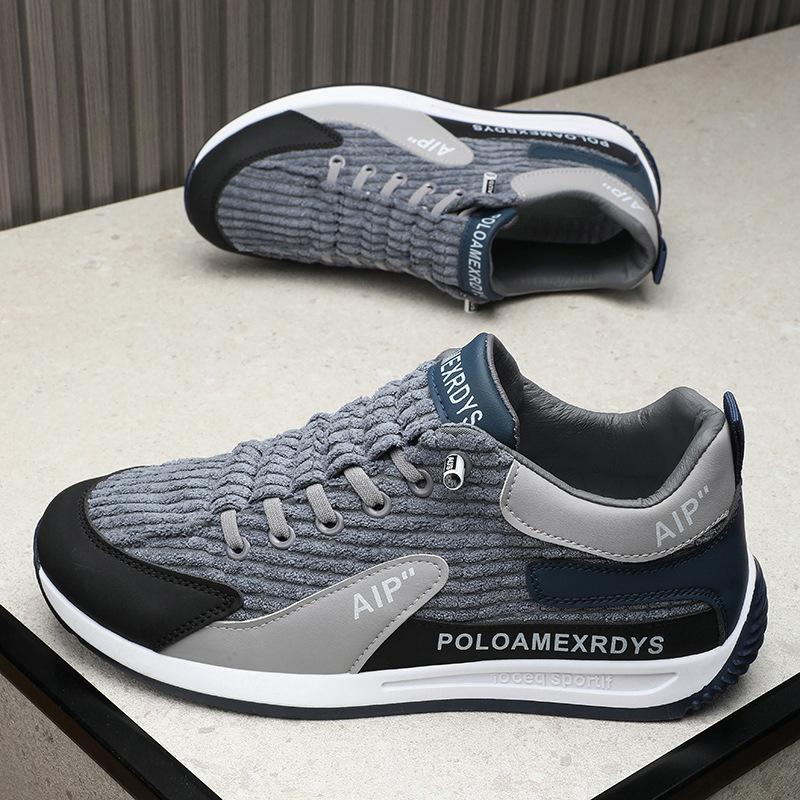 High-end corduroy sports Forrest Gump shoes, youth casual board shoes, trendy lazy shoes