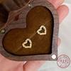 925 Sterling Silver Exquisite Zircon Heart Screw Stud Earrings for Women Sweet Fine Jewelry Gift