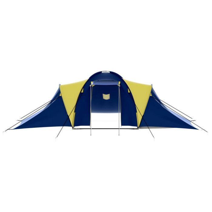 VidaXL Tente de camping 9 personnes Bleu et Jaune