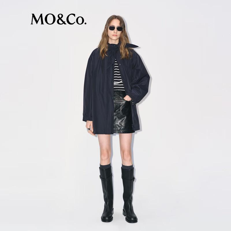 MO&Co. Women's Solid Hooded Loose Fit Jacket