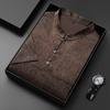 Men's Xiangyun Silk Golden Chrysanthemum Print T-Shirt