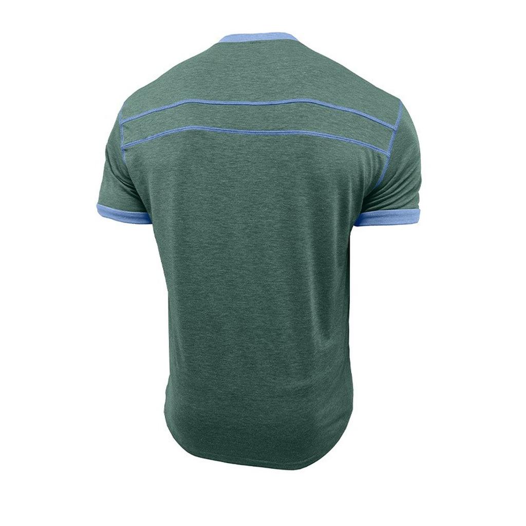 Pánská košile s krátkým rukávem Pánské tričko se 4 knoflíčky Ležérní top