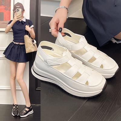 Zapatos de Moda para Mujer 2025 Sandalias de Mujer con Correa de Hebilla de Alta Calidad Nueva Punta Cerrada para Oficina y Carrera Verano Sandalias de Cuña Lisas Zapatos