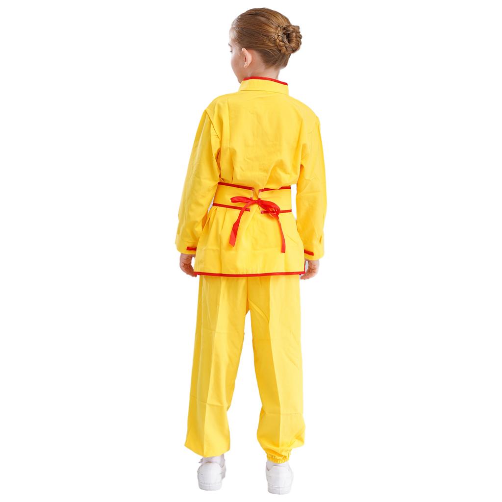 Unisex Kung Fu Performance Set für Kinder: Authentisches Chinesisches Kampfsport-Anzug mit Drachen-Design für Wettkampf & Show