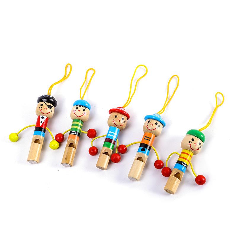 Cartoon Wooden Pirate Whistle Toy - Children's Wind Instrument for Babies, Kids, and Kindergarten Prizes