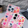 Miękkie etui na telefon z nadrukiem serca dla iPhone Air 17 16 15 14 Pro Max 13 12 Pro Max 11 17 16e Odporne na wstrząsy Silikonowe z teksturą skóry