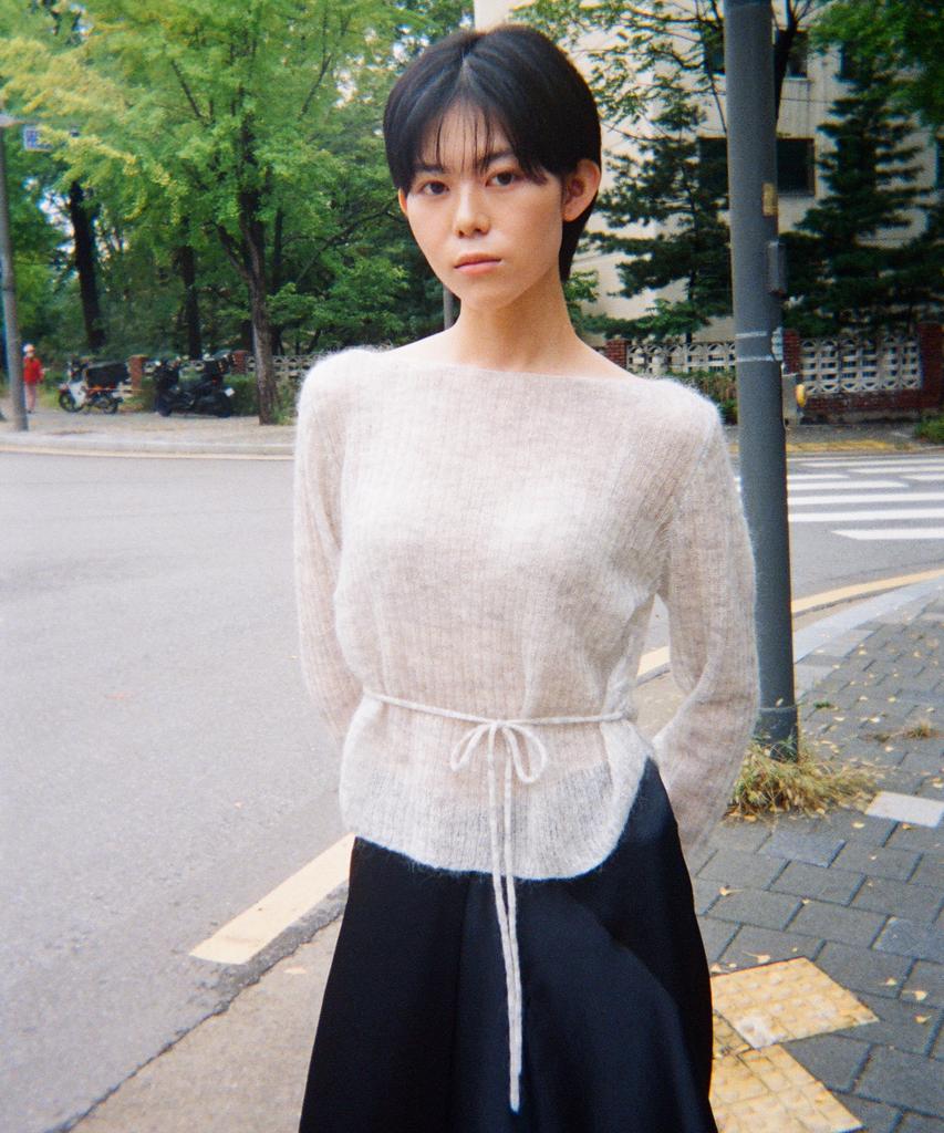 Gilyeong Mohair Tie Knit_Light Gray