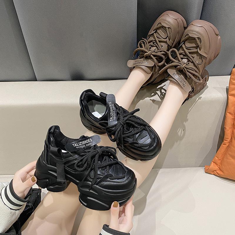 [Fanfuna] Muffin Popular Dad Shoes Women's 2025 Autumn Models Are Lightweight, Heightened and Small Platform Sneakers