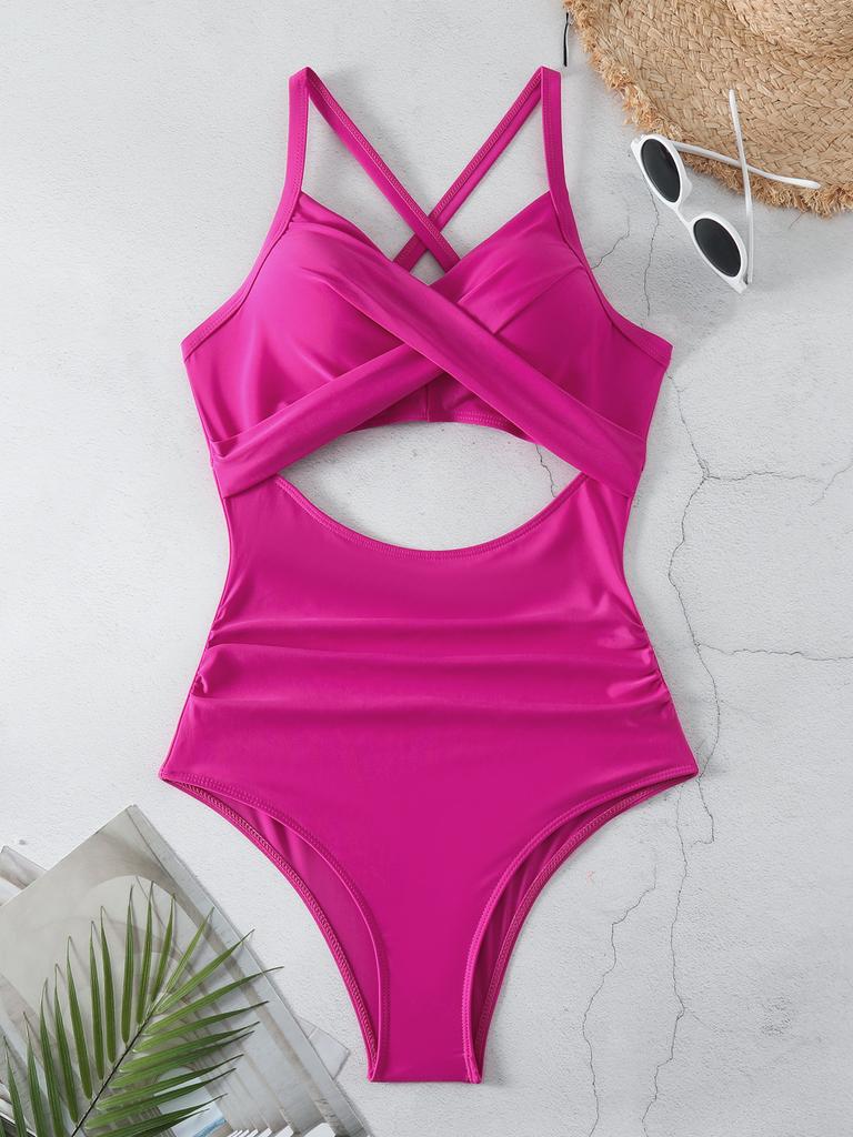 Women’s Sexy Monokini Bathing Suit One-Piece Cut-Out Bikini Swimsuit, Backless Tight-Fit Swimwear