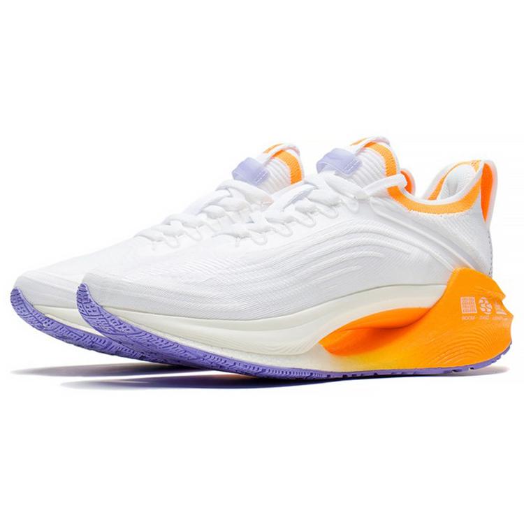 Li Ning Shadow Essential Rutschfeste und atmungsaktive Niedrig geschnittene Laufschuhe Damen Weiß Orange ARRS004-1