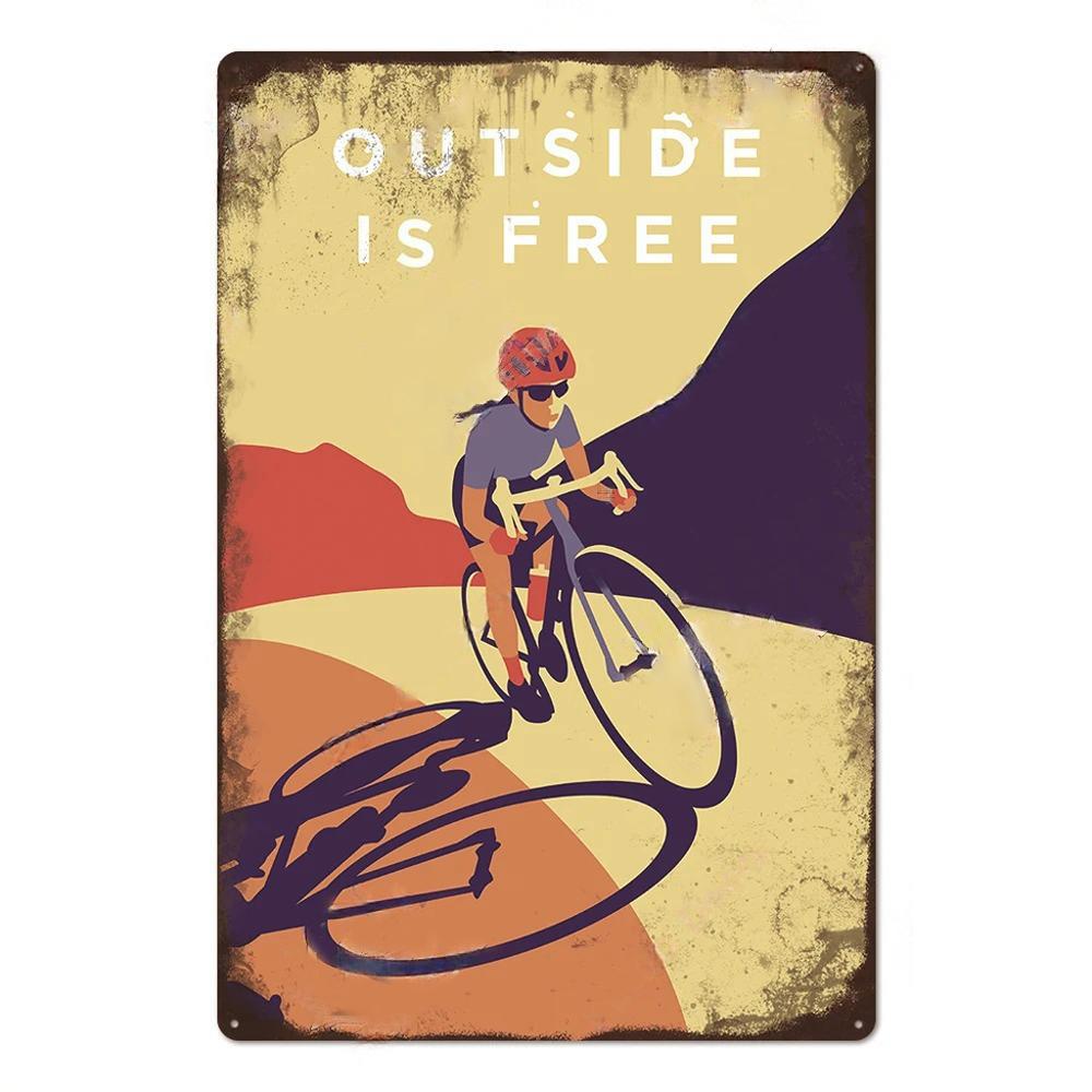 Vintage Bicycle Race Posters Decor Metal Tin Signs Plaque Retro Metal Poster Wall Decorative for Garage Man Cave