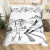Ski Sports Duvet Cover Set Full Size Winter Sports Skiing Bedding Sets Snow Mountain Landscape Comforter Cover for Boys Girls369