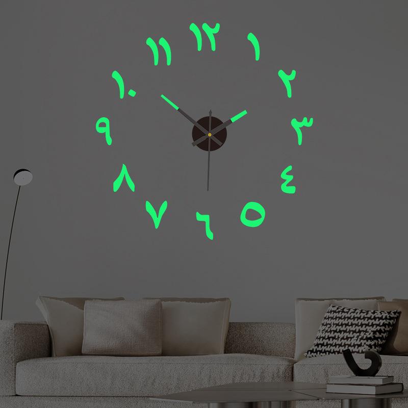 European-style Living Room Diy Wall Clock, Home Non-drilling Clock, Acrylic Wall Sticker Clock, Simple and Silent Wall Clock