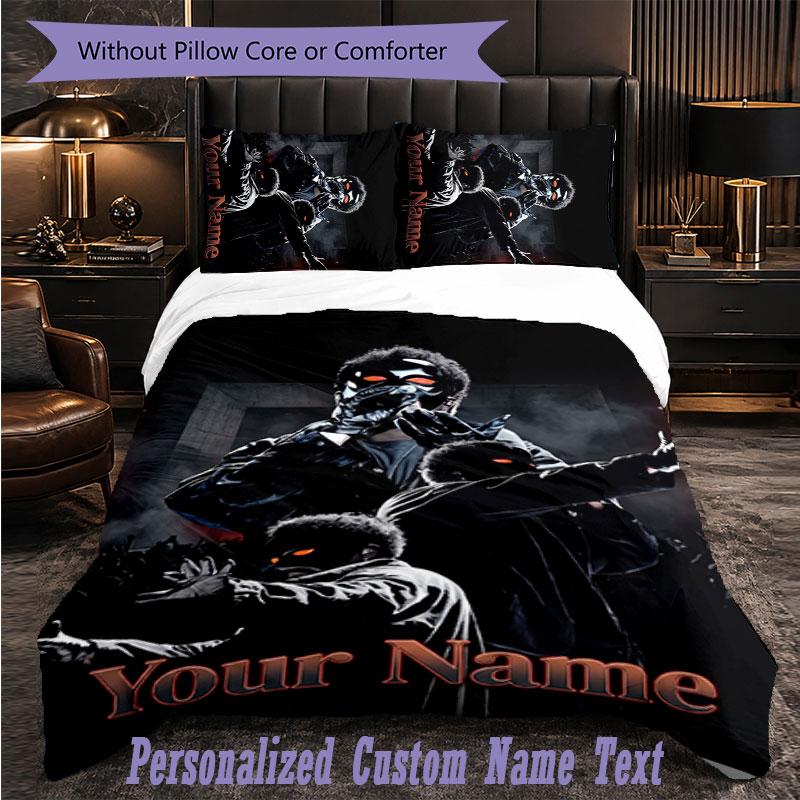 Personalized 3Pcs Bedding SetThe Weeknd Custom Text Duvet Cover Pillowcase Set Bedroom Gift