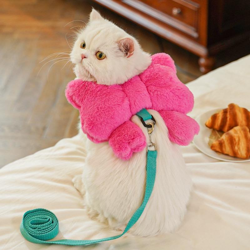 Pet Bow, Chest and Back Strap, Leash, Dog Walking Rope, Dog and Cat Going Out Chest and Back Cat Supplies, Collar