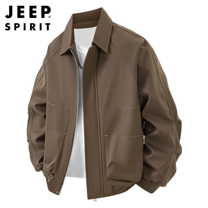 JEEP SPIRIT Men's Autumn/Winter American Retro Lapel Workwear Jacket