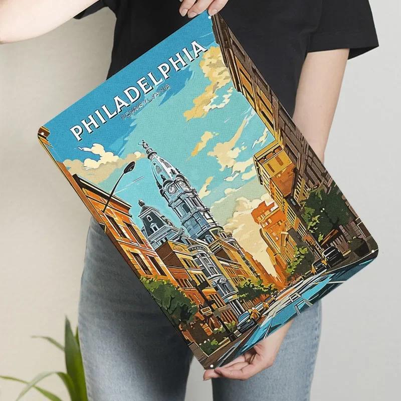 Philadelphia Pennsylvania Metal Sign Landscape Poster Decoration Bedroom Custom Tinplate Plaques for Wall Art Decoration Retro
