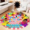 Custom Name Gracie's Corner Printed Round Rug Carpet Chair Rug Area Rug Entryway Doormats,for Office Chair Living Room Bedroom Kitchen Room.