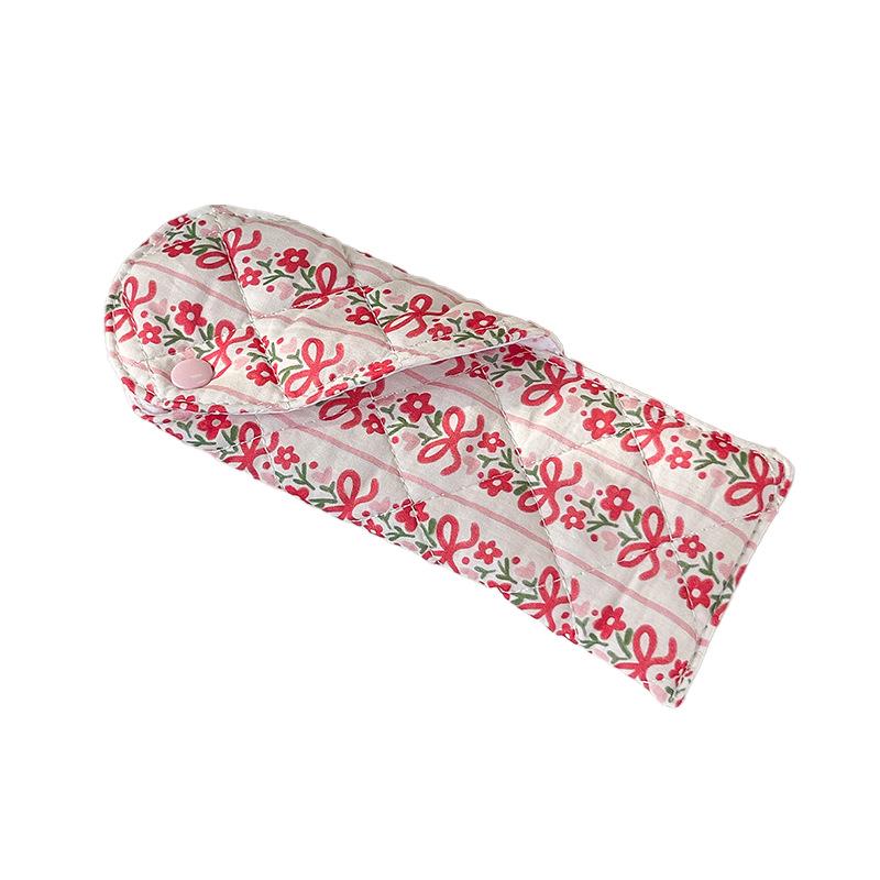 Girly Soft Quilted Eyeglass Case: Portable, Printed, Anti-Pressure Sunglasses Bag