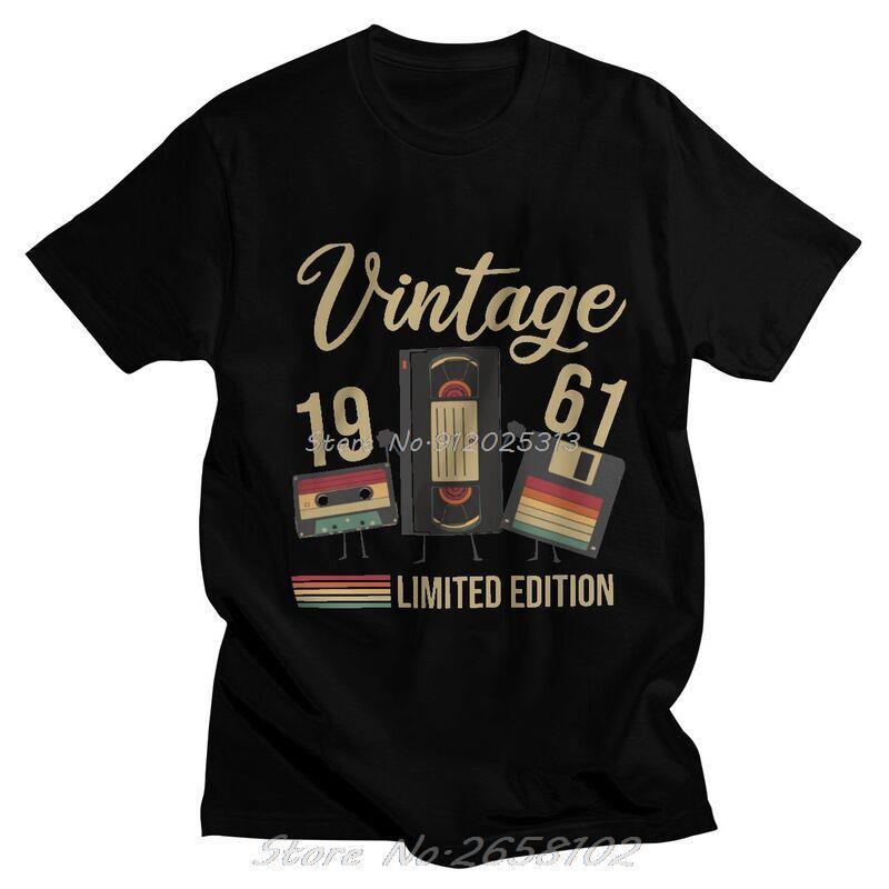 Disco Video Cassette 1961 Vintage Tshirt Unisex Harajuku T Shirt Short Sleeve Cotton 60th 60 Years Old Birthday Tshirt Tee Top