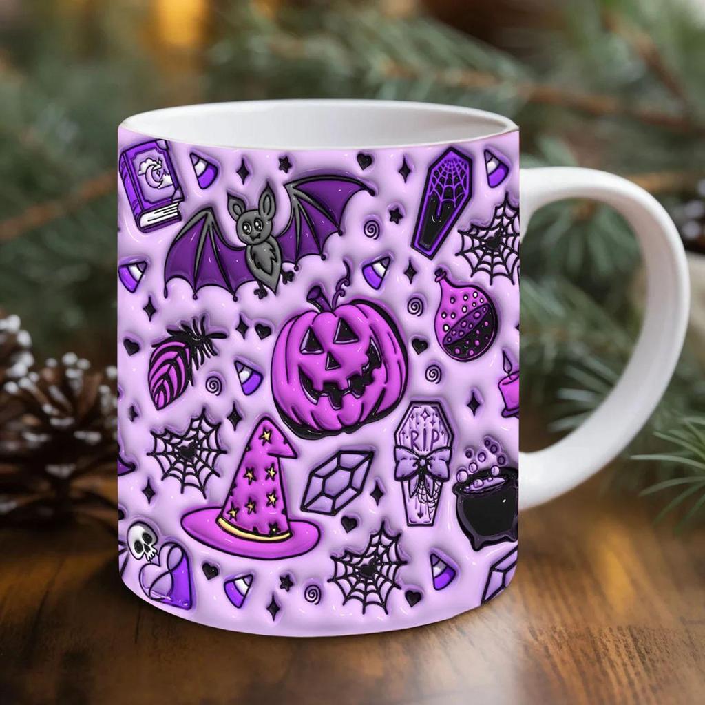 Halloween Coffee Mugs Pumpkin Halloween Coffee Cups Cute Ceramic Drinkware With Handle For Autumn Holiday Birthday Tea Drinking