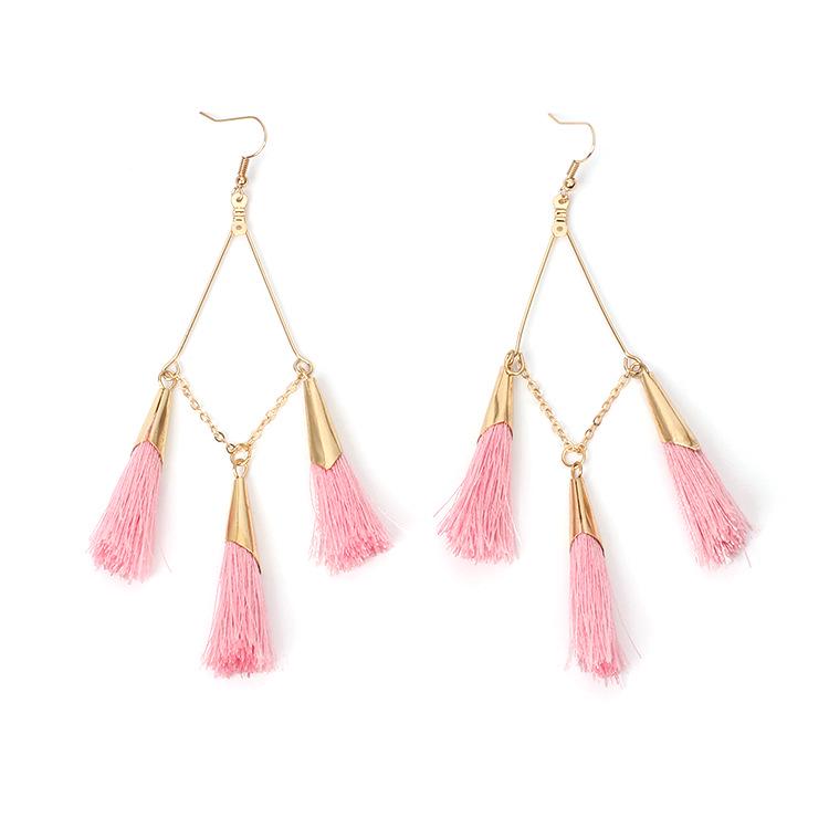 Wish Handmade Jewelry Fringed Earrings, Bohemian Long Earrings European and American Jewelry
